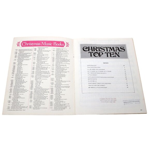 Vintage Christmas Sheet Music Book Retro Top 10 Songs Jingle Bells Let It Snow - Picture 2 of 9